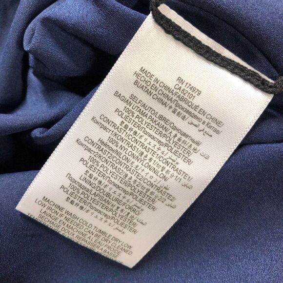 Womens NWT BCBG MaxAzria Cascading Back Ruffle Side Slit Formal Gown Navy - Picture 7 of 12